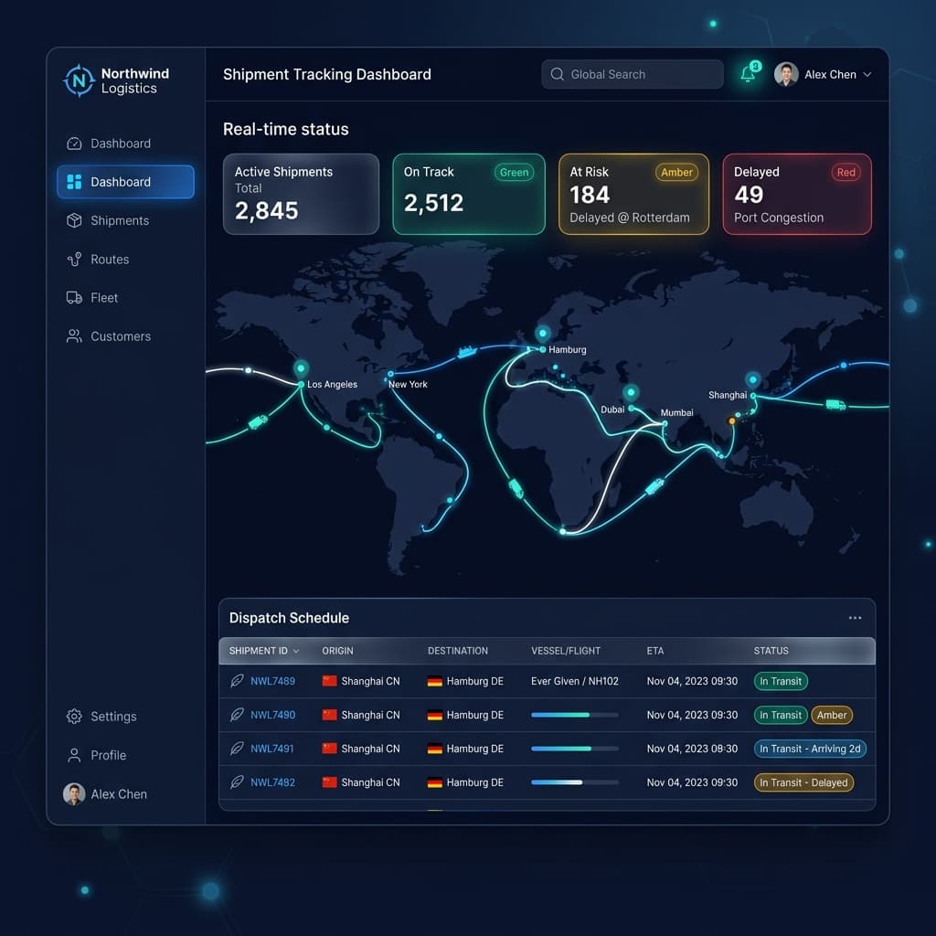 Northwind Logistics Platform product interface